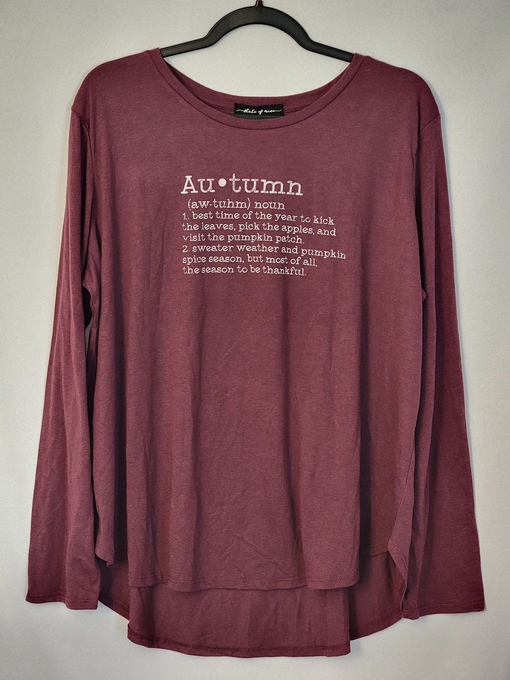 State Of Mine Long Sleeve 'Autumn' Tee Size XXL